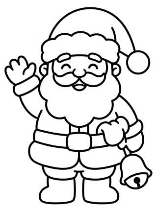 Desenho de Papai Noel Acenando para colorir e imprimir grátis