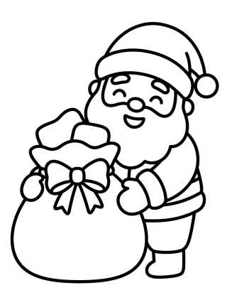 Papai Noel com Saco de Presentes para colorir Desenho de Papai Noel com Saco de Presentes para colorir e imprimir grátis