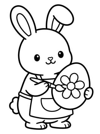 Coelhinha Pintora de Ovos para colorir Desenho de Coelhinha Pintora de Ovos para colorir e imprimir grátis