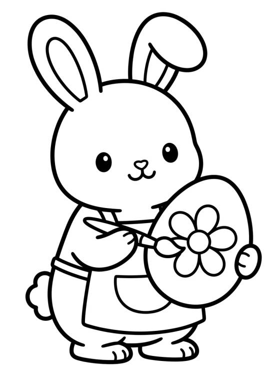 Coelhinha Pintora de Ovos para colorir Desenho de Coelhinha Pintora de Ovos para colorir e imprimir grátis