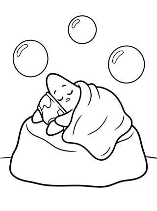 Desenho de Patrick Estrela Bebê Dormindo para colorir e imprimir grátis