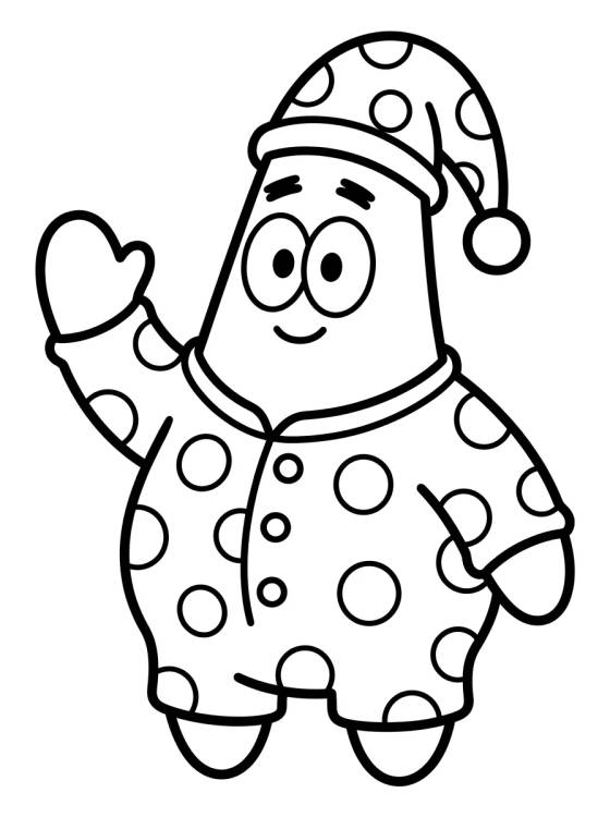 Patrick Estrela de Pijama Fofinho para colorir Desenho de Patrick Estrela de Pijama Fofinho para colorir e imprimir grátis