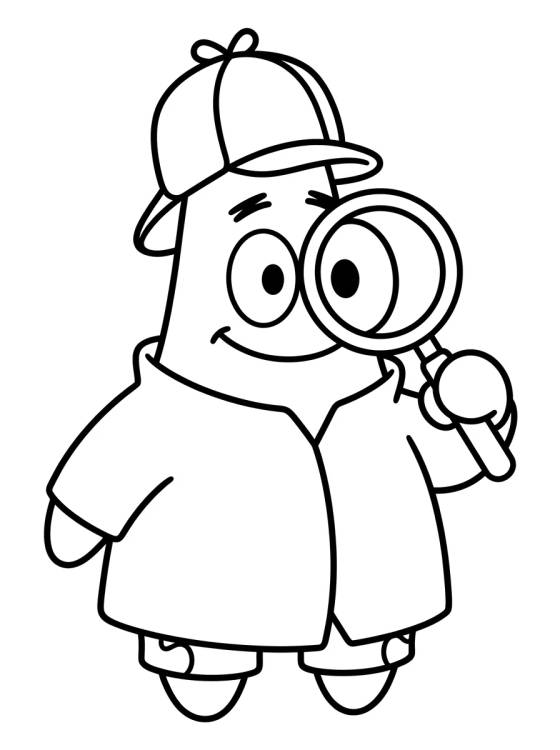 Patrick Estrela Detetive para colorir Desenho de Patrick Estrela Detetive para colorir e imprimir grátis