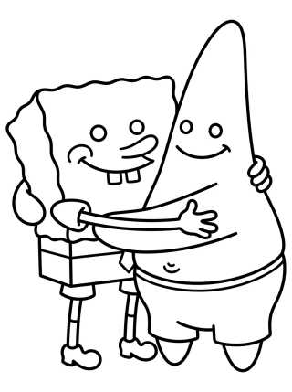 Patrick Estrela e Bob Esponja Amigos para colorir Desenho de Patrick Estrela e Bob Esponja Amigos para colorir e imprimir grátis