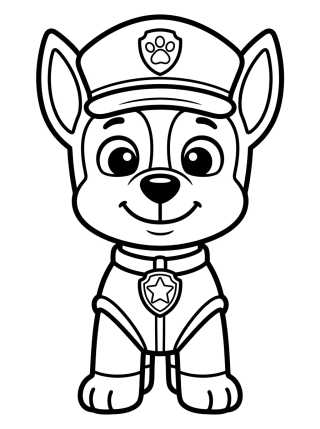 Desenho de Chase da Patrulha Canina para colorir e imprimir grátis