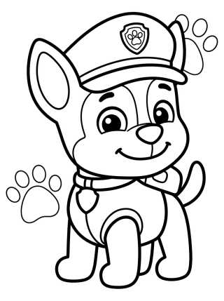 Chase o Cão Policial Fofo para colorir Desenho de Chase o Cão Policial Fofo para colorir e imprimir grátis