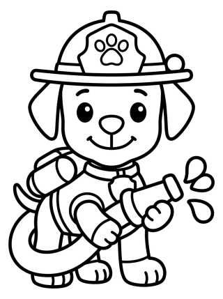 Desenho de Marshall Bombeiro Patrulha Canina para colorir e imprimir grátis
