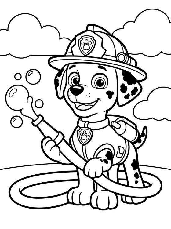 Desenho de Marshall o Bombeiro Fofo para Colorir para colorir e imprimir grátis