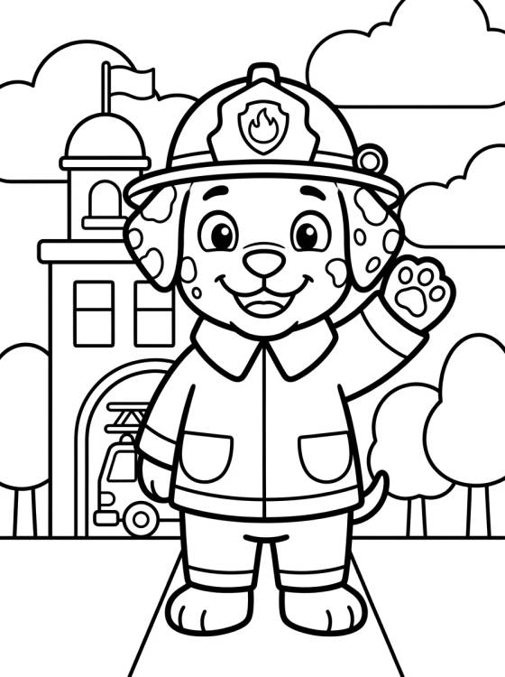 Marshall o Dálmata Bombeiro para colorir Desenho de Marshall o Dálmata Bombeiro para colorir e imprimir grátis