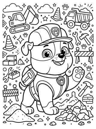 Desenho de Rubble Construtor Kawaii para colorir e imprimir grátis
