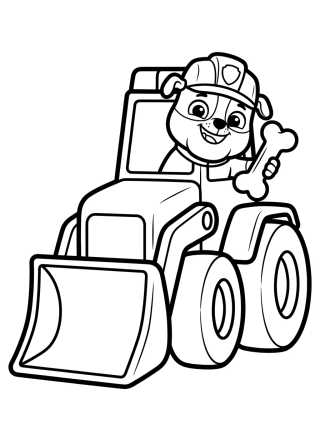 Desenho de Rubble no Trator de Construção para colorir e imprimir grátis
