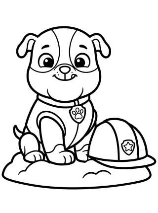 Rubble o Bulldog Construtor para colorir Desenho de Rubble o Bulldog Construtor para colorir e imprimir grátis