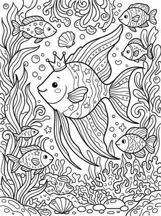 Desenho de Peixe-Anjo Encantado para colorir e imprimir grátis