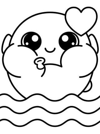 Peixe Bolha Fofinho para colorir Desenho de Peixe Bolha Fofinho para colorir e imprimir grátis