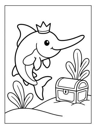 Desenho de Peixe-Espada Aventureiro para colorir e imprimir grátis