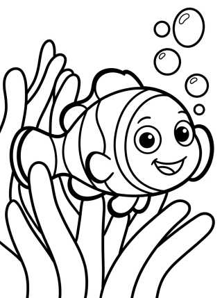 Peixe-Palhaço Sorridente para colorir Desenho de Peixe-Palhaço Sorridente para colorir e imprimir grátis
