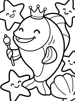 Desenho de Peixe Rei do Mar para Colorir para colorir e imprimir grátis