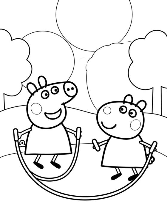 Peppa Pig e Suzy Ovelha para colorir Desenho de Peppa Pig e Suzy Ovelha para colorir e imprimir grátis