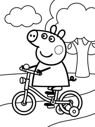 Peppa Pig de Bicicleta para colorir Desenho de Peppa Pig de Bicicleta para colorir e imprimir grátis