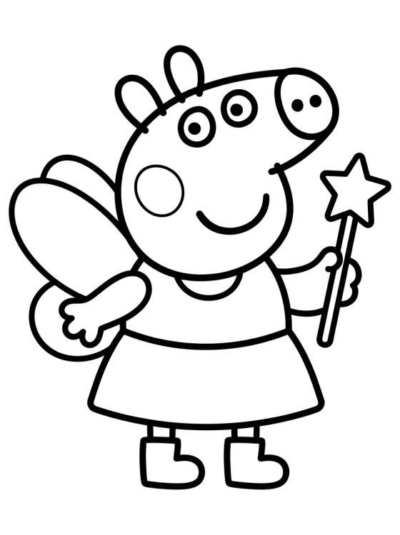 Desenho de Peppa Pig de Fada Mágica para colorir e imprimir grátis