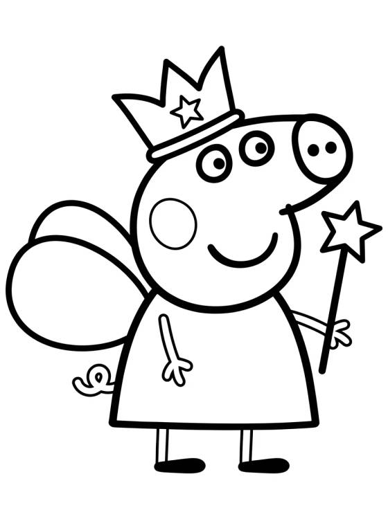 Desenho de Peppa Pig Fada para colorir e imprimir grátis