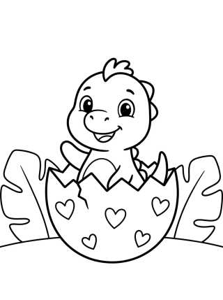 Bebê Dinossauro Fofo para colorir Desenho de Bebê Dinossauro Fofo para colorir e imprimir grátis