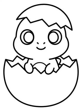 Desenho de Dinossauro Bebê Kawaii para colorir e imprimir grátis