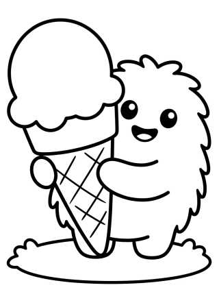 Desenho de Monstrinho do Sorvete para colorir e imprimir grátis