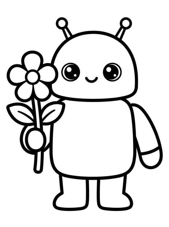 Desenho de Robozinho Kawaii para colorir e imprimir grátis