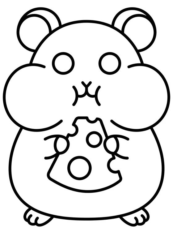 Desenho de Hamster Fofo de Estimação para colorir e imprimir grátis