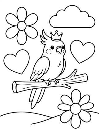 Passarinho no Poleiro para colorir Desenho de Passarinho no Poleiro para colorir e imprimir grátis