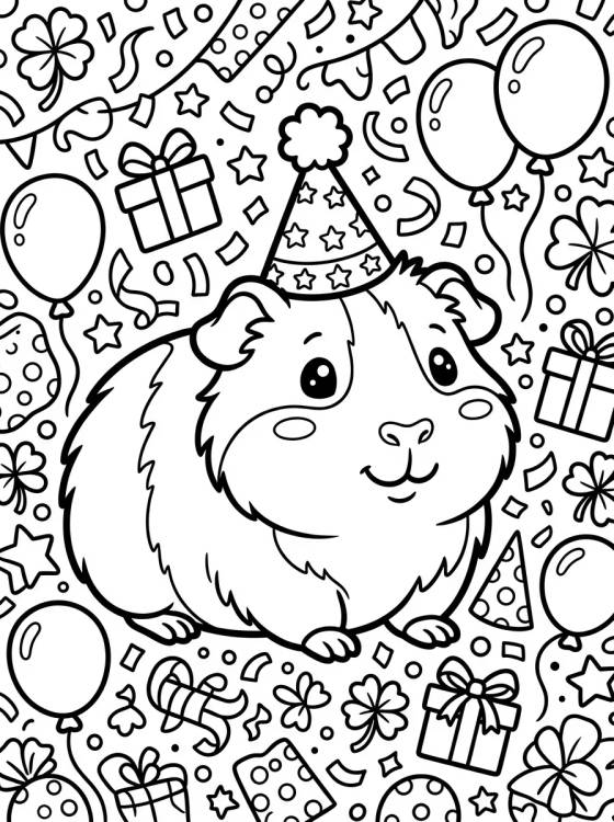 Porquinho-da-Índia com Chapéuzinho para colorir Desenho de Porquinho-da-Índia com Chapéuzinho para colorir e imprimir grátis