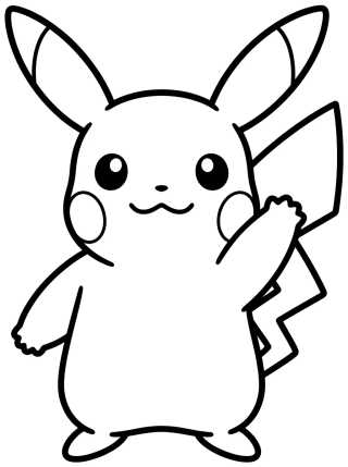 Desenho de Pikachu Fofo Acenando para colorir e imprimir grátis