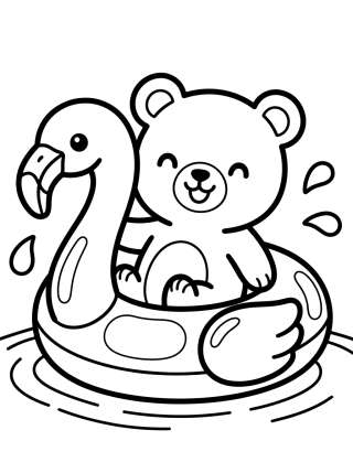 Coleção de desenhos para colorir: Diversão na Piscina para Colorir