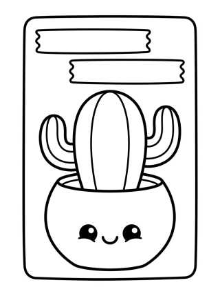 Desenho de Bloco de Notas e Lembrete Kawaii para colorir e imprimir grátis