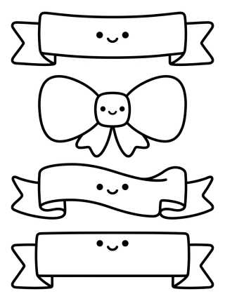 Desenho de Cartela de Banners e Fitas para Agenda para colorir e imprimir grátis