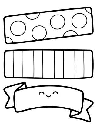 Desenho de Fitas Decorativas Washi Tapes e Banners para colorir e imprimir grátis
