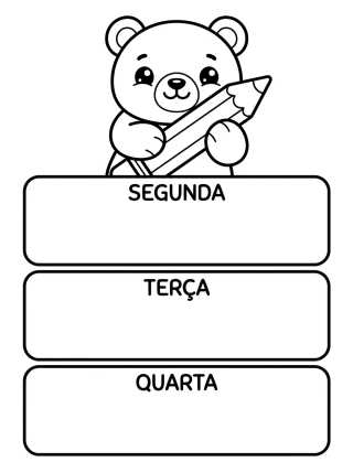 Desenho de Planner Semanal Fofo com Bichinhos para colorir e imprimir grátis