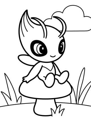 Celebi Fofinho na Floresta para colorir Desenho de Celebi Fofinho na Floresta para colorir e imprimir grátis