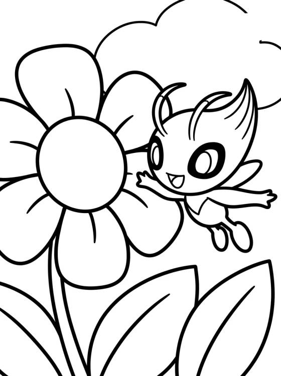 Desenho de Celebi na Floresta para colorir e imprimir grátis