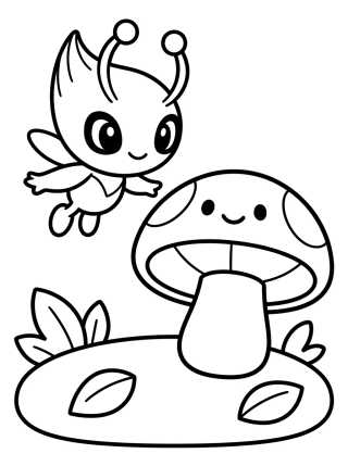 Desenho de Celebi na Floresta Mágica para colorir e imprimir grátis