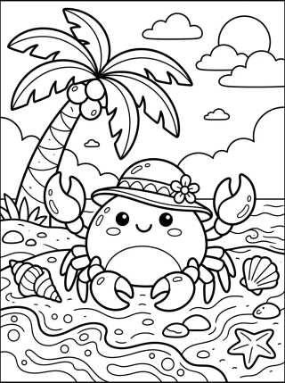 Caranguejinho na Areia para colorir Desenho de Caranguejinho na Areia para colorir e imprimir grátis