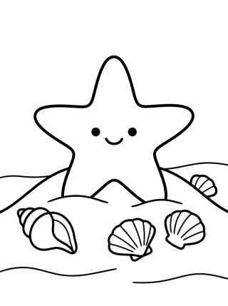 Estrela-do-Mar na Areia para colorir Desenho de Estrela-do-Mar na Areia para colorir e imprimir grátis