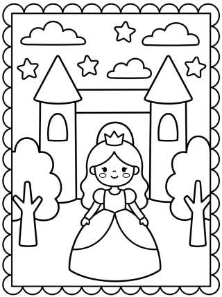 Princesa no Castelo Mágico para colorir Desenho de Princesa no Castelo Mágico para colorir e imprimir grátis