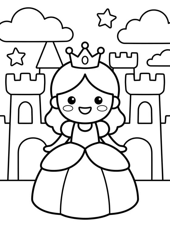 Princesa no Castelo Mágico para colorir Desenho de Princesa no Castelo Mágico para colorir e imprimir grátis