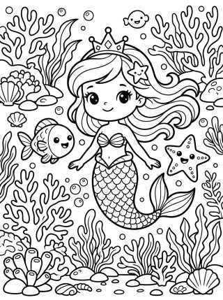 Princesa Sereia e Seus Amigos para colorir Desenho de Princesa Sereia e Seus Amigos para colorir e imprimir grátis