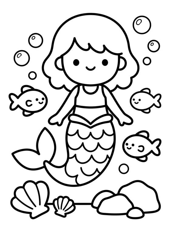 Princesa Sereia Encantada para colorir Desenho de Princesa Sereia Encantada para colorir e imprimir grátis