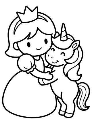 Princesa Unicórnio Mágica para colorir Desenho de Princesa Unicórnio Mágica para colorir e imprimir grátis