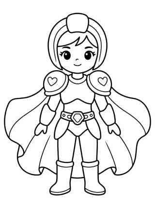 Desenho de Armadura Futurista com Capa para colorir e imprimir grátis