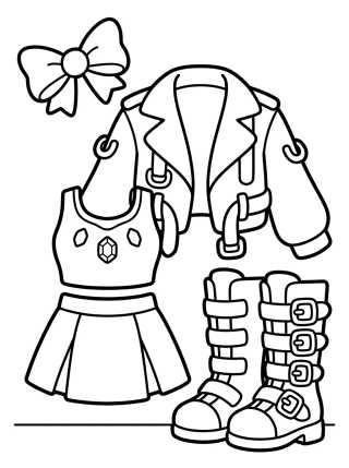 Desenho de Conjunto de Palco com Botas Stylist para colorir e imprimir grátis